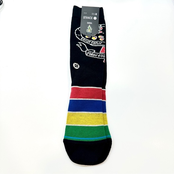 Stance Men's Graphic Crew Socks - Black, Red, Blue, Yellow, Green - Picture 1 of 2
